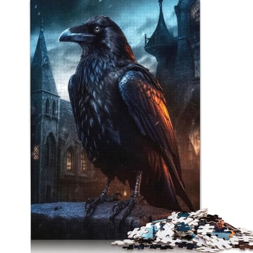 Fantasy-Puzzle „Rabe im Schloss“, 1000 Teile, Familienspaß, Puzzle für Erwachsene und herausforderndes Spiel, Spiele zum Stressabbau und einzigartige Geschenke, 1000 Teile (38 x 26 cm) von TBDUEPS