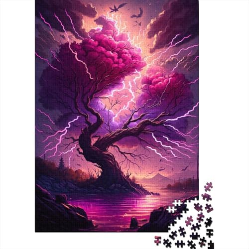 Fantasy-Puzzle mit Kirschblütenbaum, 100% recycelter Karton, Premium-Karton, Puzzle für Erwachsene und Kinder, 300 Teile (40 x 28 cm) von TBDUEPS