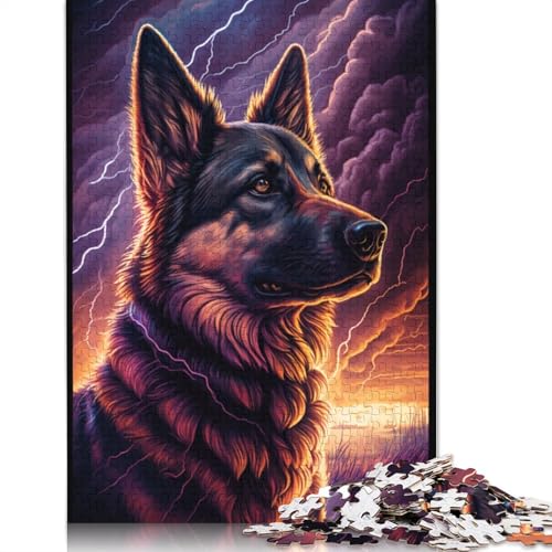 Fantasy-Puzzle mit deutschem Schäferhund, schwierige Herausforderung, 100% recycelter Karton, Puzzle für Erwachsene, Teenager, 1000 Teile (75 x 50 cm) von TBDUEPS