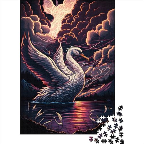 Fantasy Swan Puzzle DIY Spiel Papier Rechteckiges Puzzle für Jungen oder Mädchen Geburtstagsgeschenk 300 Teile (40x28cm) von TBDUEPS
