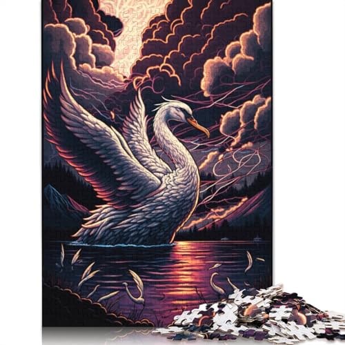 Fantasy Swan Puzzle Spielzeug Lernspiel Premium Karton Puzzle für Erwachsene Kinder 1000 Teile (75x50cm) von TBDUEPS