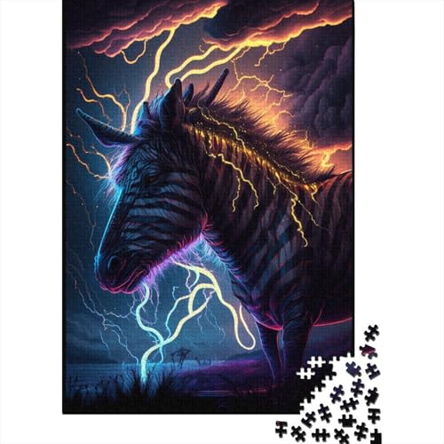 Fantasy Zebra Puzzle, kreative Spiele, Premium-Puzzle aus Karton, für Frauen und Männer, Geburtstagsgeschenk, 300 Teile (40 x 28 cm) von TBDUEPS