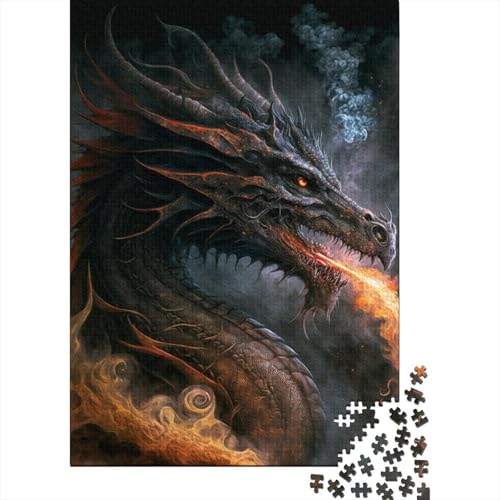 Feuerspeiender Drache, Puzzle für die ganze Familie, 100% recycelter Karton, Puzzle für Kinder und Erwachsene ab 12 Jahren, 300 Teile (40 x 28 cm) von TBDUEPS
