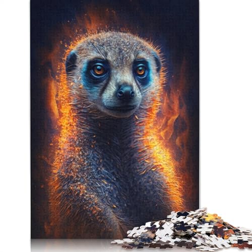 Feuertier-Erdmännchen-Puzzle, 100% recycelter Karton, 100% recycelter Karton, Puzzle für Jungen oder Mädchen, 1000 Teile (75 x 50 cm) von TBDUEPS