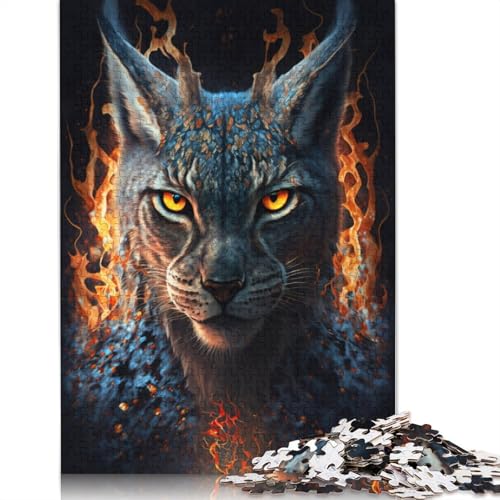 Feuertier-Luchs-Puzzle, Spielzeug, Lernspiel, Premium-Karton-Puzzle für Erwachsene und Kinder, 1000 Teile (75 x 50 cm) von TBDUEPS