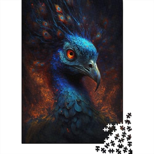 Feuertier-Pfau-Puzzle, schwierig, 100% recycelter Karton, Puzzle für Damen und Herren, 300 Teile (40 x 28 cm) von TBDUEPS