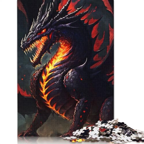 Fire Dragon Puzzle 1000 Teile Schwer Puzzle Spielzeug Pädagogisches Spiel Impossible Herausforderung Spielzeug Für Erwachsene Und Kinder in Bewährter 1000pcs (38x26cm) von TBDUEPS