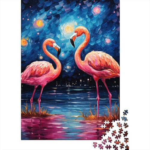 Flamingo-Puzzle, hochwertiges, 100% recyceltes Kartonpapier, rechteckiges Puzzle für Jungen oder Mädchen, 38 x 26 cm, 1000 Teile von TBDUEPS
