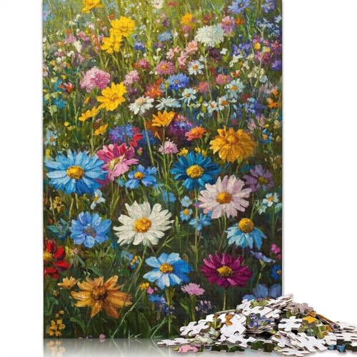 Floral Wildflower Field Puzzle 1000 Teile Schwer Puzzle Spielzeug Lernspiel Impossible Herausforderungsspielzeug Für Erwachsene Und Kinder Ab 14 Jahren 1000pcs (75x50cm) von TBDUEPS
