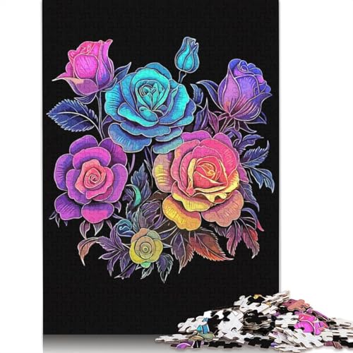 Flowers Art Puzzle 1000 Teile Schwer Puzzle Spielzeug Lernspiel Impossible Herausforderungsspielzeug Für Erwachsene Und Kinder in Bewährter 1000pcs (75x50cm) von TBDUEPS