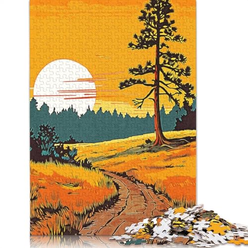 Footpath to Dusk Puzzles 1000 Teile Schwer Puzzle Spielzeug Lernspiel Impossible Herausforderung Spielzeug Für Erwachsene Und Kinder in Bewährter 1000pcs (75x50cm) von TBDUEPS