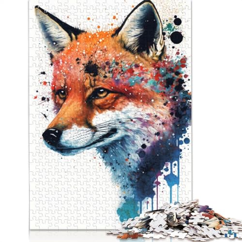 Füchse, buntes Puzzle, Familienspaß, rechteckiges Papierpuzzle für Jungen oder Mädchen, 1000 Teile (75 x 50 cm) von TBDUEPS
