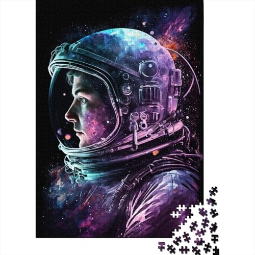 Galaxie-Astronauten-Puzzle, einzigartige Heimdekoration, 100% recycelter Karton, Puzzle für Erwachsene, 300 Teile (40 x 28 cm) von TBDUEPS