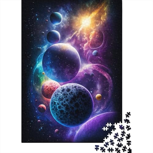 Galaxie-Planeten-Puzzle, 100% recycelter Karton, 100% recycelter Karton, Puzzle für Jungen oder Mädchen, 300 Teile (40 x 28 cm) von TBDUEPS