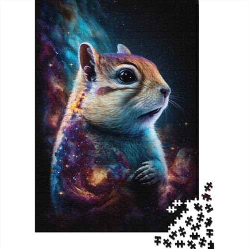 Galaxy Animal Chipmunk Puzzle, einzigartige Heimdekoration, 100% recycelter Karton, Puzzle für Jungen oder Mädchen, 300 Teile (40 x 28 cm) von TBDUEPS