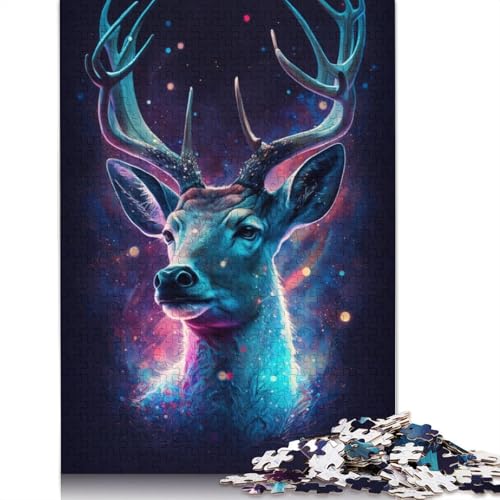 Galaxy Animal Deer Puzzle, Denksportaufgabe, Premium-Puzzle aus Karton für Kinder und Erwachsene ab 12 Jahren, 1000 Teile (75 x 50 cm) von TBDUEPS