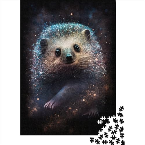 Galaxy Animal Hedgehog Puzzle, schwierige Herausforderung, 100% recycelter Karton, Puzzle für Kinder und Erwachsene, 300 Teile (40 x 28 cm) von TBDUEPS
