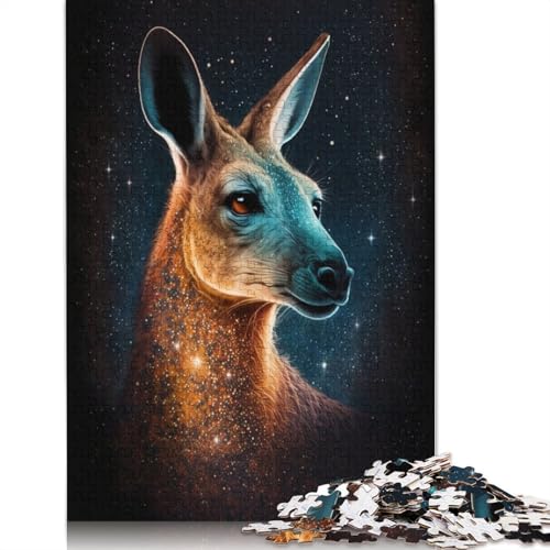 Galaxy Animal Kangaroo Puzzle, 100% recycelter Karton, 100% recycelter Karton, Puzzle für Jungen oder Mädchen, 1000 Teile (75 x 50 cm) von TBDUEPS