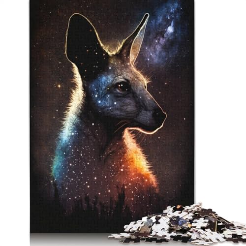 Galaxy Animal Kangaroo Puzzle DIY-Spiel Premium-Karton-Puzzle für Frauen und Männer, 1000 Teile (75 x 50 cm) von TBDUEPS