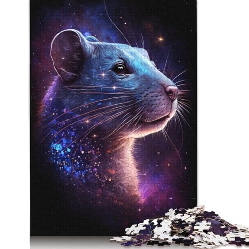 Galaxy Animal Mouse Puzzle DIY Spiel Papier Rechteckiges Puzzle für Jungen oder Mädchen Geburtstagsgeschenk 1000 Teile (75x50cm) von TBDUEPS