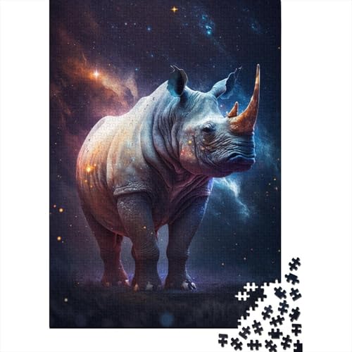 Galaxy Animal Rhino Puzzle, 100% recycelter Karton, 100% recycelter Karton, Puzzle für Jungen oder Mädchen, 300 Teile (40 x 28 cm) von TBDUEPS