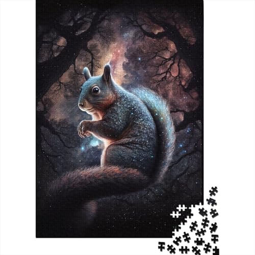 Galaxy Animal Squirrel Puzzle Relax Challenge Toy Papier Rechteckiges Puzzle für Jungen oder Mädchen 300 Teile (40x28cm) von TBDUEPS