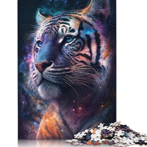 Galaxy Animal Tiger Puzzle Relax Challenge Spielzeug Papier Rechteckiges Puzzle für Jungen oder Mädchen 1000 Teile (75x50cm) von TBDUEPS