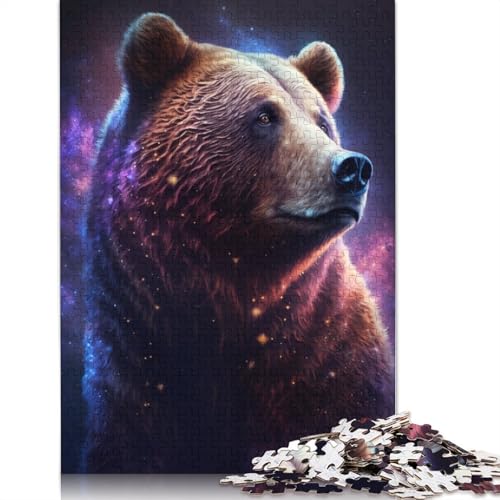 Galaxy Animals Braunbär-Puzzle, Entspannungs-Herausforderung, Spielzeug, rechteckiges Papierpuzzle für Jungen oder Mädchen, 1000 Teile (75 x 50 cm) von TBDUEPS