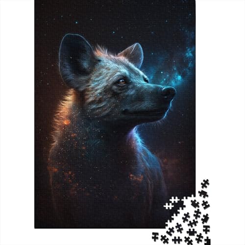 Galaxy Art Afrikanische Hyäne Puzzle, präzises ineinandergreifendes Papier, rechteckiges Puzzle für Erwachsene und Kinder, einzigartiges Geschenk, 300 Teile (40 x 28 cm) von TBDUEPS