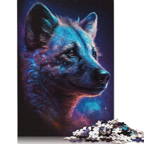 Galaxy Art Afrikanische Hyäne Puzzle Spielzeug Lernspiel Premium-Karton-Puzzle für Erwachsene Kinder 1000 Teile (75 x 50 cm) von TBDUEPS