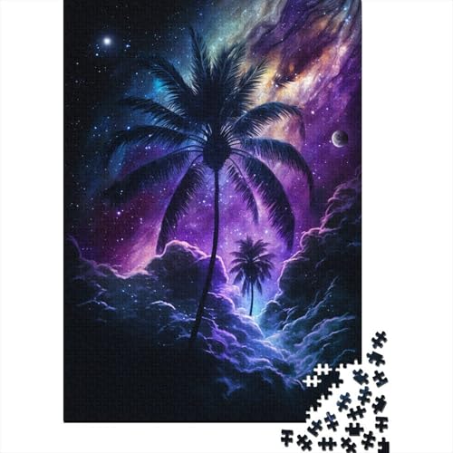 Galaxy Art Beach 1000-teiliges Holzpuzzle für Erwachsene, Puzzle, Lernspiel, Herausforderungsspielzeug, 1000 Teile (38 x 26 cm) von TBDUEPS