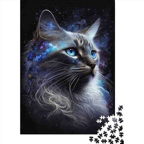 Galaxy Art Cat Puzzle, Dekompressionsspielzeug, rechteckiges Papierpuzzle für Kinder und Erwachsene ab 12 Jahren, 300 Teile (40 x 28 cm) von TBDUEPS