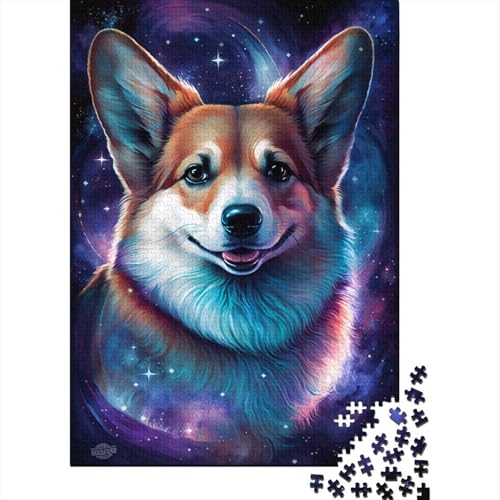 Galaxy Art Corgi Puzzle, kreative Spiele, Premium-Puzzle aus Karton, für Frauen und Männer, Geburtstagsgeschenk, 300 Teile (40 x 28 cm) von TBDUEPS