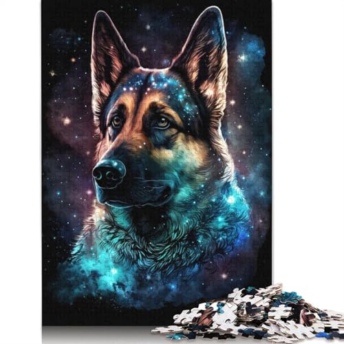 Galaxy Art Deutscher Schäferhund-Puzzle, Relax-Challenge-Spielzeug, Premium-Karton-Puzzle für Erwachsene und Kinder, 1000 Teile (75 x 50 cm) von TBDUEPS