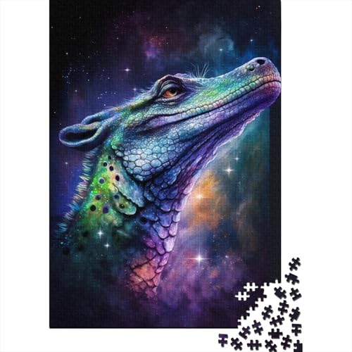 Galaxy Art Krokodil-Puzzle, einzigartiges rechteckiges Papier-Puzzle für die Heimdekoration, für Erwachsene und Teenager, 300 Teile (40 x 28 cm) von TBDUEPS