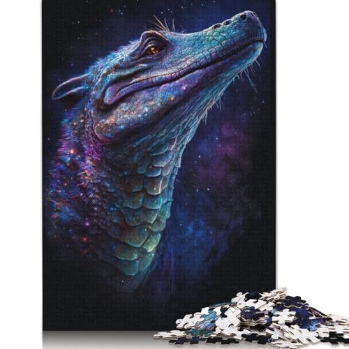 Galaxy Art Krokodil-Puzzle, rechteckig, Pappe, 100% recycelter Karton, Puzzle für Erwachsene, 1000 Teile (75 x 50 cm) von TBDUEPS