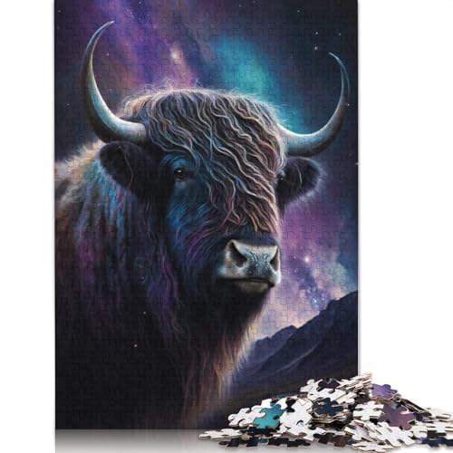 Galaxy Art Yak Puzzle, DIY-Spiel, Premium-Karton-Puzzle für Damen und Herren, 1000 Teile (75 x 50 cm) von TBDUEPS