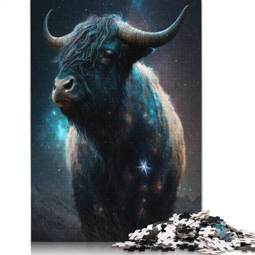 Galaxy Art Yak Puzzle, einzigartige Heimdekoration, 100% recycelter Karton, Puzzle für Jungen oder Mädchen, 1000 Teile (75 x 50 cm) von TBDUEPS