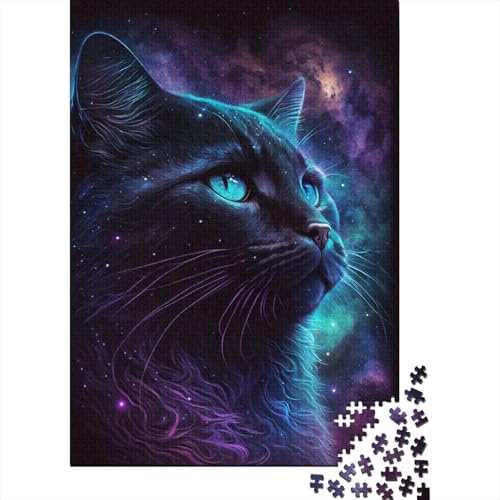 Galaxy Black Cat Puzzle, Denksportaufgabe, 100% recycelter Karton, Puzzle für Kinder und Erwachsene ab 12 Jahren, 300 Teile (40 x 28 cm) von TBDUEPS