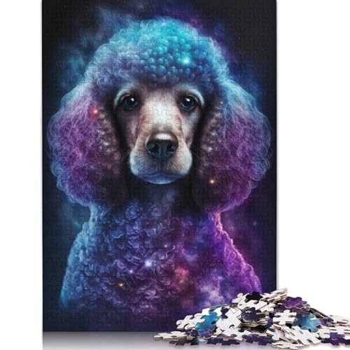 Galaxy Buntes Pudel-Puzzle, DIY-Spiel, Premium-Karton-Puzzle für Frauen und Männer, 1000 Teile (75 x 50 cm) von TBDUEPS