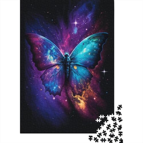Galaxy Butterfly Puzzle, schwierige Herausforderung, 100% recycelter Karton, Puzzle für Frauen und Männer, 300 Teile (40 x 28 cm) von TBDUEPS
