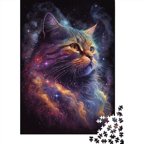 Galaxy Cat Puzzle, 100% recycelter Karton, Premium-Karton, Puzzle für Erwachsene und Kinder, 300 Teile (40 x 28 cm) von TBDUEPS