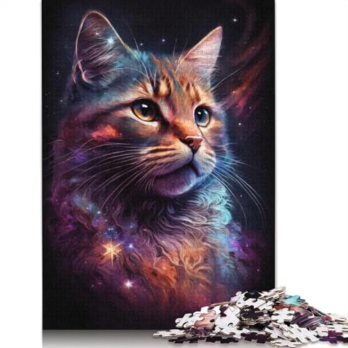 Galaxy Cat Puzzle, Denksportaufgabe, Premium-Puzzle aus Karton für Kinder und Erwachsene ab 12 Jahren, 1000 Teile (75 x 50 cm) von TBDUEPS