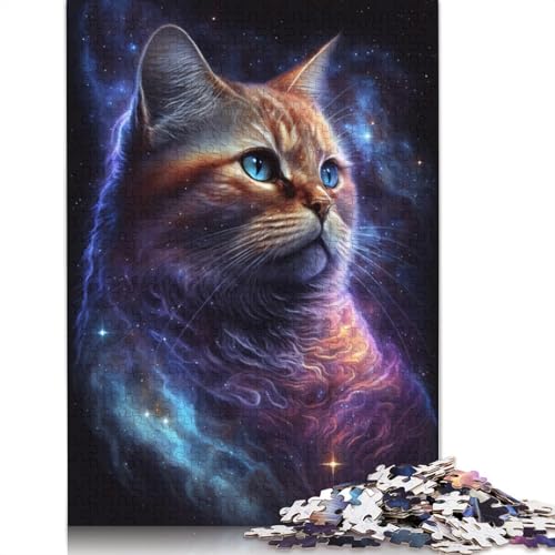 Galaxy Cat Puzzle-Spielzeug, Lernspiel, Premium-Puzzle aus Karton für Erwachsene und Kinder, 1000 Teile (75 x 50 cm) von TBDUEPS