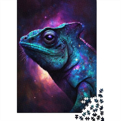 Galaxy Chamäleon-Puzzle, DIY-Spiel, Premium-Karton-Puzzle für Frauen und Männer, 300 Teile (40 x 28 cm) von TBDUEPS