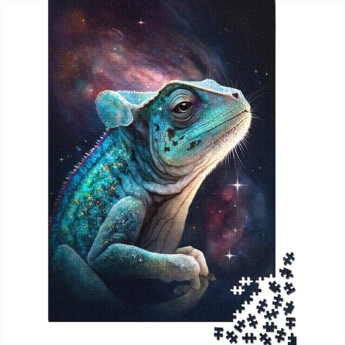Galaxy Chamäleon-Puzzle, schwieriges, rechteckiges Hartpapier-Puzzle für Erwachsene und Kinder, einzigartiges Geschenk, 300 Teile (40 x 28 cm) von TBDUEPS