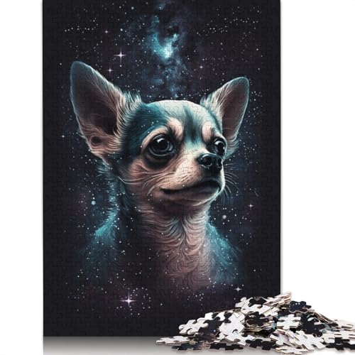 Galaxy Chihuahua-Puzzle, schwierig, 100% recycelter Karton, Puzzle für Damen und Herren, 1000 Teile (75 x 50 cm) von TBDUEPS