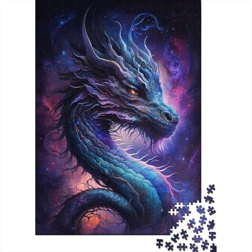 Galaxy Chinese Dragon Puzzle, Premium-Puzzle aus 100% recyceltem Kartonpapier, rechteckig, für Damen und Herren, einzigartiges Geschenk, 300 Teile (40 x 28 cm) von TBDUEPS