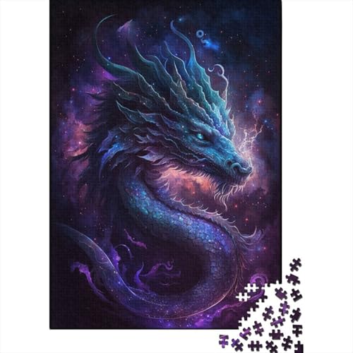 Galaxy Chinesischer Drache Puzzle zum Stressabbau, 100% recycelter Karton, Puzzle für Erwachsene und Kinder, einzigartiges Geschenk, 300 Teile (40 x 28 cm) von TBDUEPS