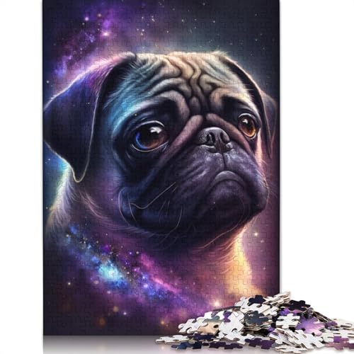 Galaxy Colour Pug Puzzle, kreative Spiele, 100% recycelter Karton, Puzzle für Erwachsene, 1000 Teile (75 x 50 cm) von TBDUEPS